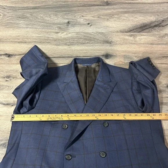 Brooks Brothers Blazer Mens 48R Regent 1818 Wool Coat Windowpane Navy - Picture 10 of 14